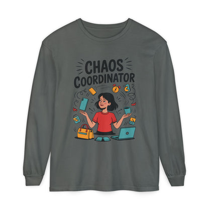 Chaos Coordinator Women's Long Sleeve, Mom Life Graphic Long Sleeve, Gift for Busy Moms, Multitasking Mom Gift, Cute Mother's Day Gift