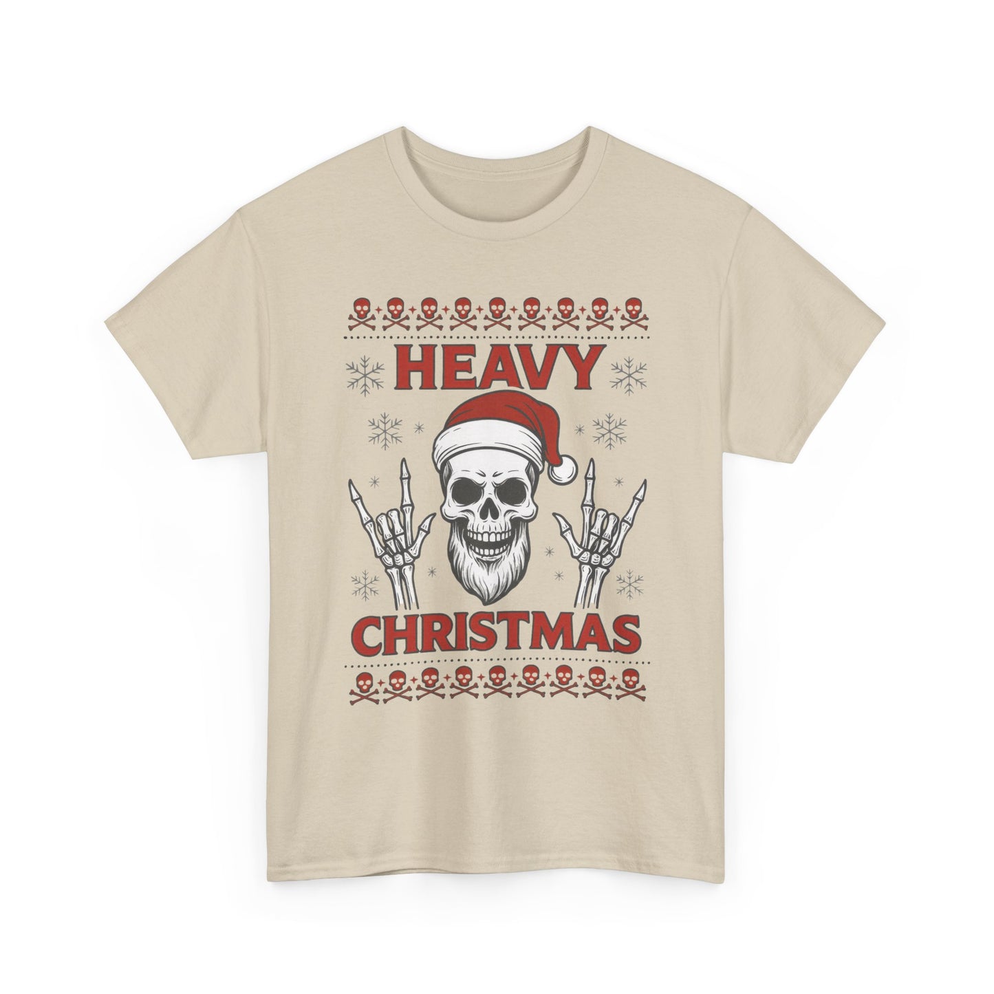 Heavy Christmas Sweatshirt, Metal Santa Skull Holiday Pullover for Men