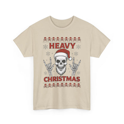 Heavy Christmas Sweatshirt, Metal Santa Skull Holiday Pullover for Men