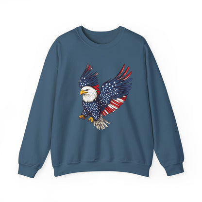 Patriotic Eagle Sweatshirt, Unisex Crewneck, USA Pride Apparel, Cozy Everyday Wear, Perfect for Independence Day, Gift for Patriots