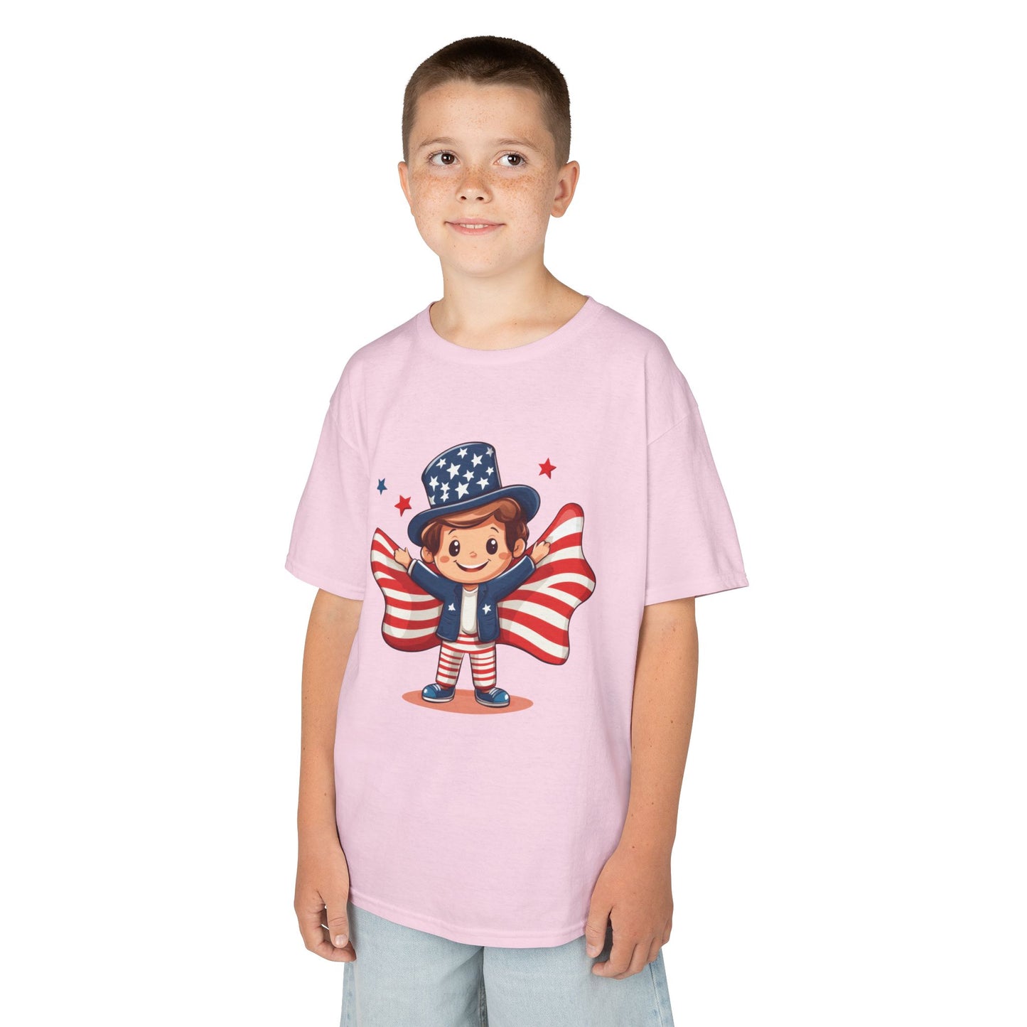 4th of July Kids T-Shirt,Kids  Unisex Patriotic Tee, American Flag Outfit for Boys and Girls, Independence Day Shirt, Cute American Shirt