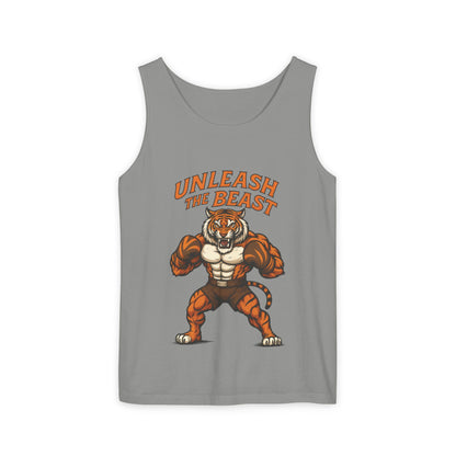 Unleash The Beast Tiger Gym Tank Top - Mens Workout Muscle Tank, Fitness Motivation Sleeveless Shirt, Bodybuilding Top, Strong Beast Gym Top