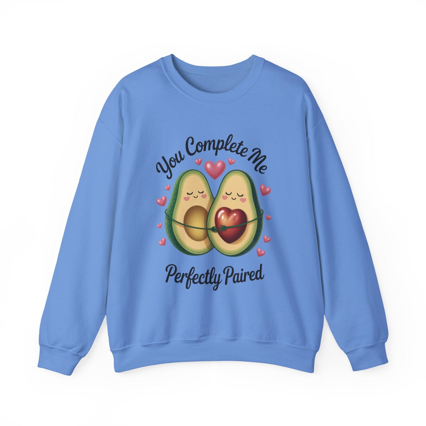 Cute Avocado Love Crewneck Sweatshirt, Sweatshirt for Couples, Perfect Gift for Valentines Day, Cozy Apparel, Avocado Lover Gift