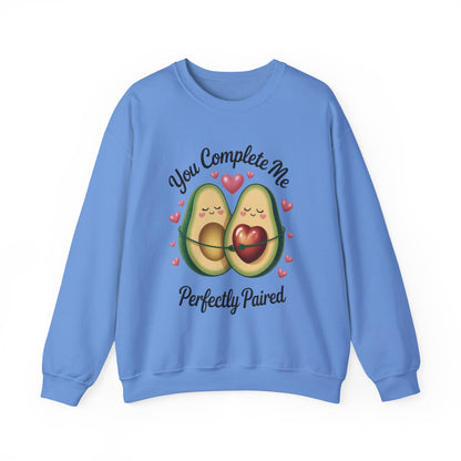 Cute Avocado Love Crewneck Sweatshirt, Sweatshirt for Couples, Perfect Gift for Valentines Day, Cozy Apparel, Avocado Lover Gift