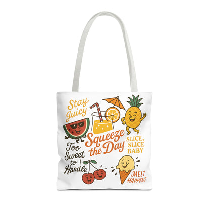 Juicy Summer Tote Bag, Fun Beach Carryall, Perfect for Grocery Shopping, Reusable Market Tote, Cute Gift for Fruit Lovers, Large Tote Bag