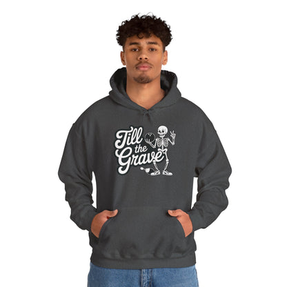 Funny Skeleton Bowling Mens Hoodie, Halloween Apparel, Funny Skeleton Bowling Shirt, Casual Mens Crewneck, Cool Bowler Skull Hoodie