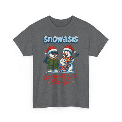 Funny Snowasis Women's Christmas T-Shirt, Retro Music Holiday Tee