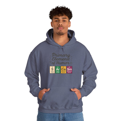 Sarcasm Hoodie for Men, Funny Nerd Hoodie, Primary Element of Humor Sweatshirt, Science Lover Gift for Him, Sarcastic Humor Apparel