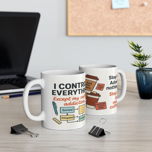 Funny Coffee Addiction Mug, Funny Coffee Lover Gift, Office Mug, Caffeine Addict Gift, Caffeine Chaos Humor Cup, Gift for Coffee Lovers