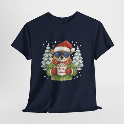 Women's Tis the Season Christmas T-Shirt, Cool Reindeer Holiday Tee