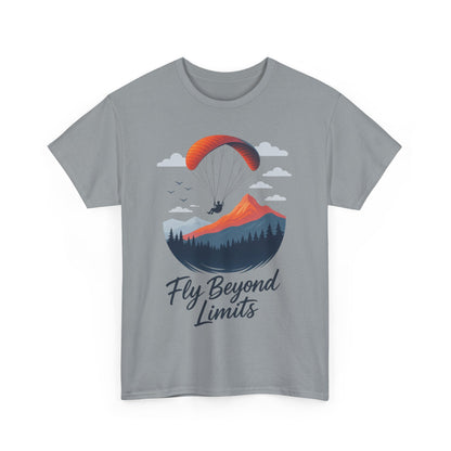 Paragliding Adventure T-Shirt, Mountain Landscape Tee, Nature Travel Lover Shirt, Outdoor Hiking Gift, Unisex Heavy Cotton Tee