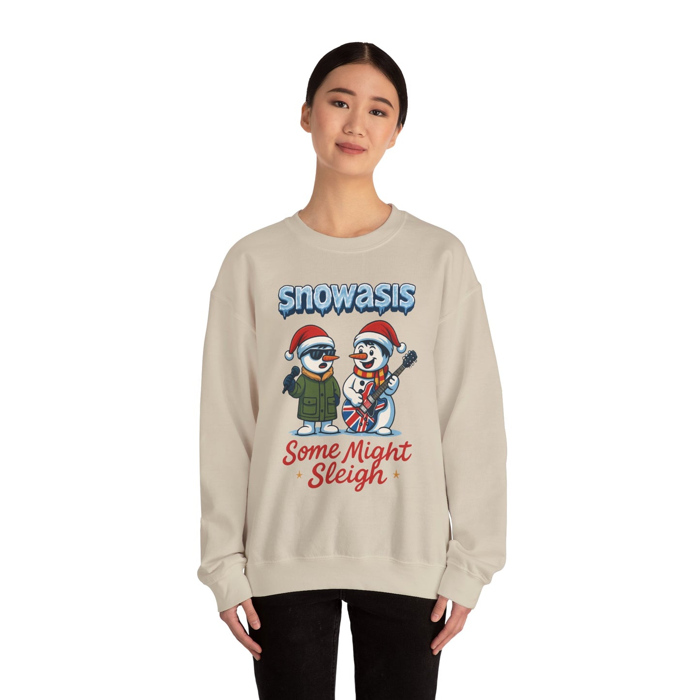 Snowasis Some Might Sleigh Women's Christmas Sweatshirt, Funny Retro Holiday Jumper