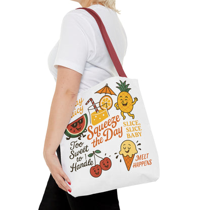 Juicy Summer Tote Bag, Fun Beach Carryall, Perfect for Grocery Shopping, Reusable Market Tote, Cute Gift for Fruit Lovers, Large Tote Bag