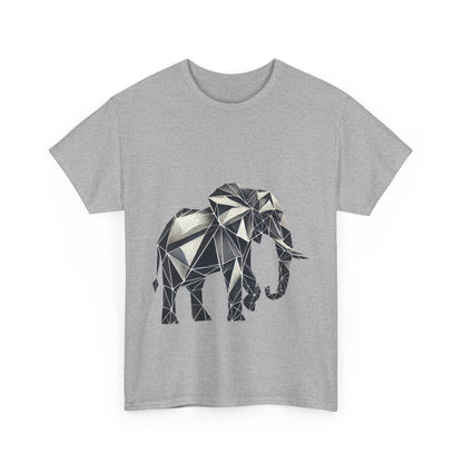 Geometric Elephant Tee - Minimalist Art Shirt, Nature Lover Gift, Animal Print T-Shirt, Unisex Cotton Tee, Eco-Friendly Wear