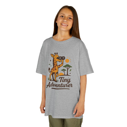 Tiny Adventurer Kids Tee, Giraffe T-Shirt, Children's Nature Shirt, Fun Kids Apparel, Birthday Gift for Boys and Girls