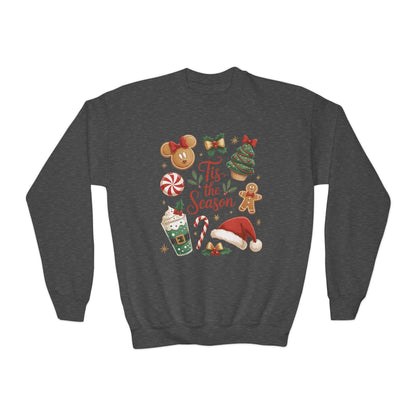 Tis the Season Christmas Sweatshirt for Girls, Cozy Holiday Cookie Jumper, Youth Crewneck Sweatshirt