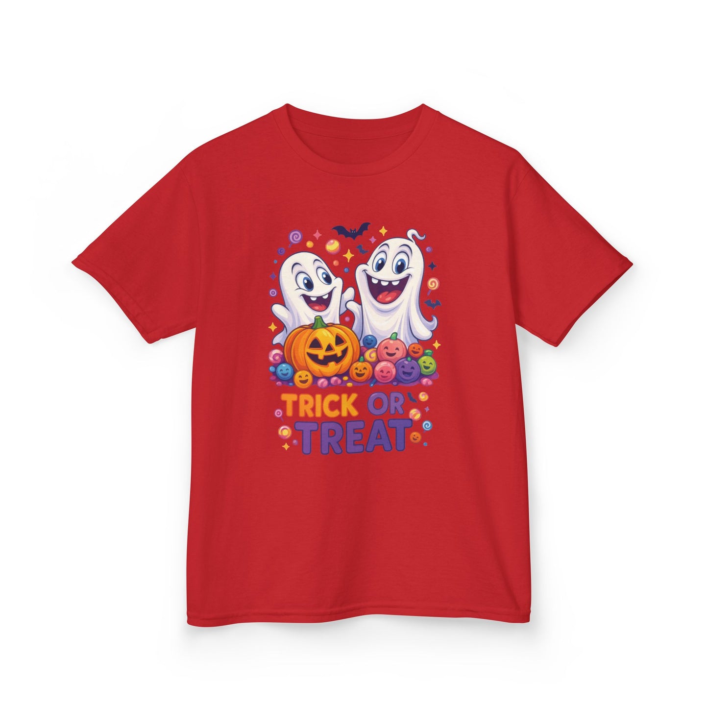 Trick or Treat Kids Halloween T-Shirt, Cute Ghosts Pumpkin Design, Fun Spooky Tee for Boys Girls
