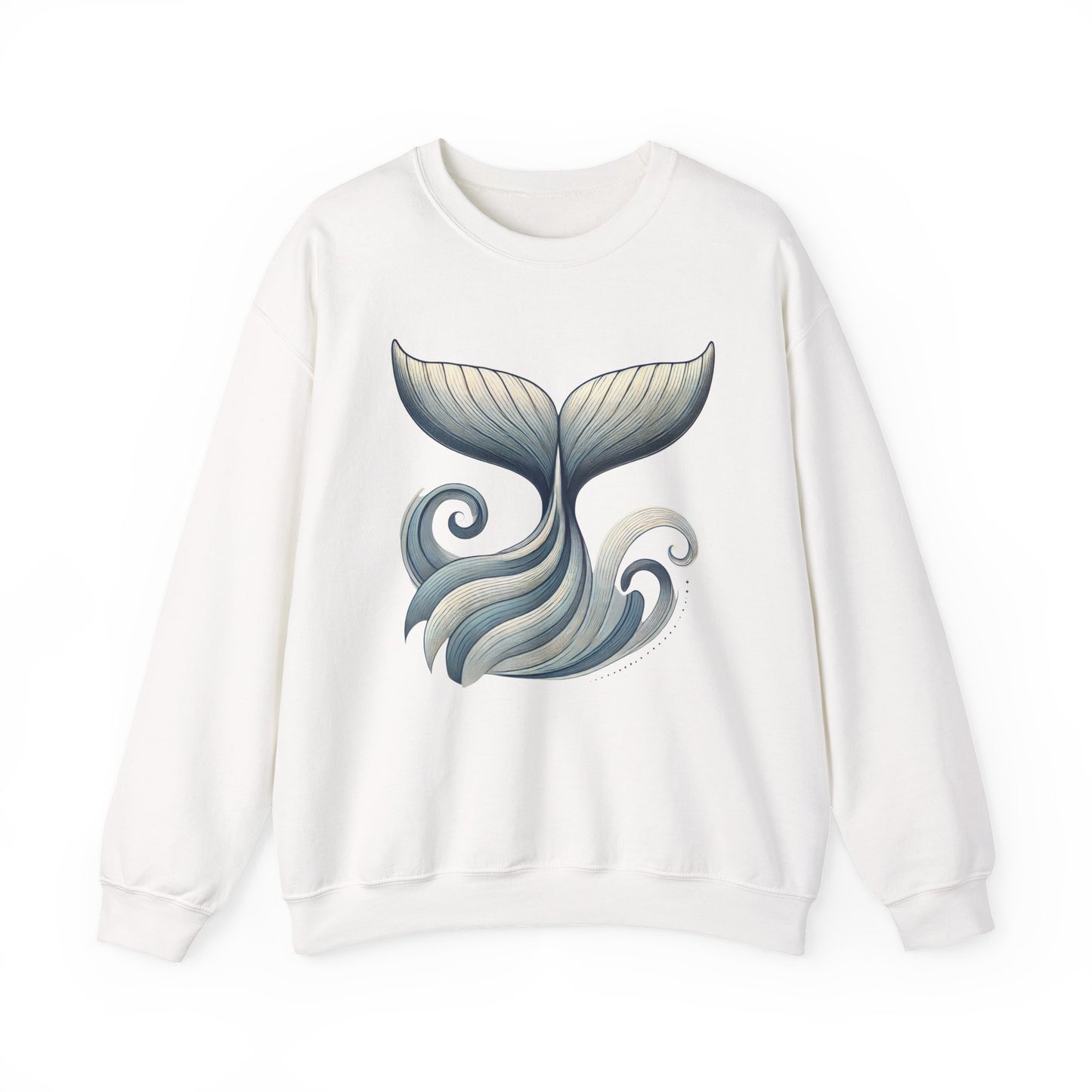 Whale Tail Ocean Sweatshirt, Unisex Heavy Blend Crewneck Sweatshirt, Nautical Coastal Sea Life Gift for Beach Lovers, Gift for Ocean Lovers