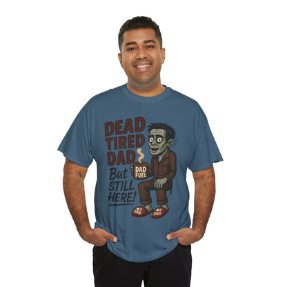Dead Tired Dad Funny Zombie Coffee Men's T-Shirt, Father's Day Gift for Men, Dad Fuel Graphic Tee, Halloween Dad Tee
