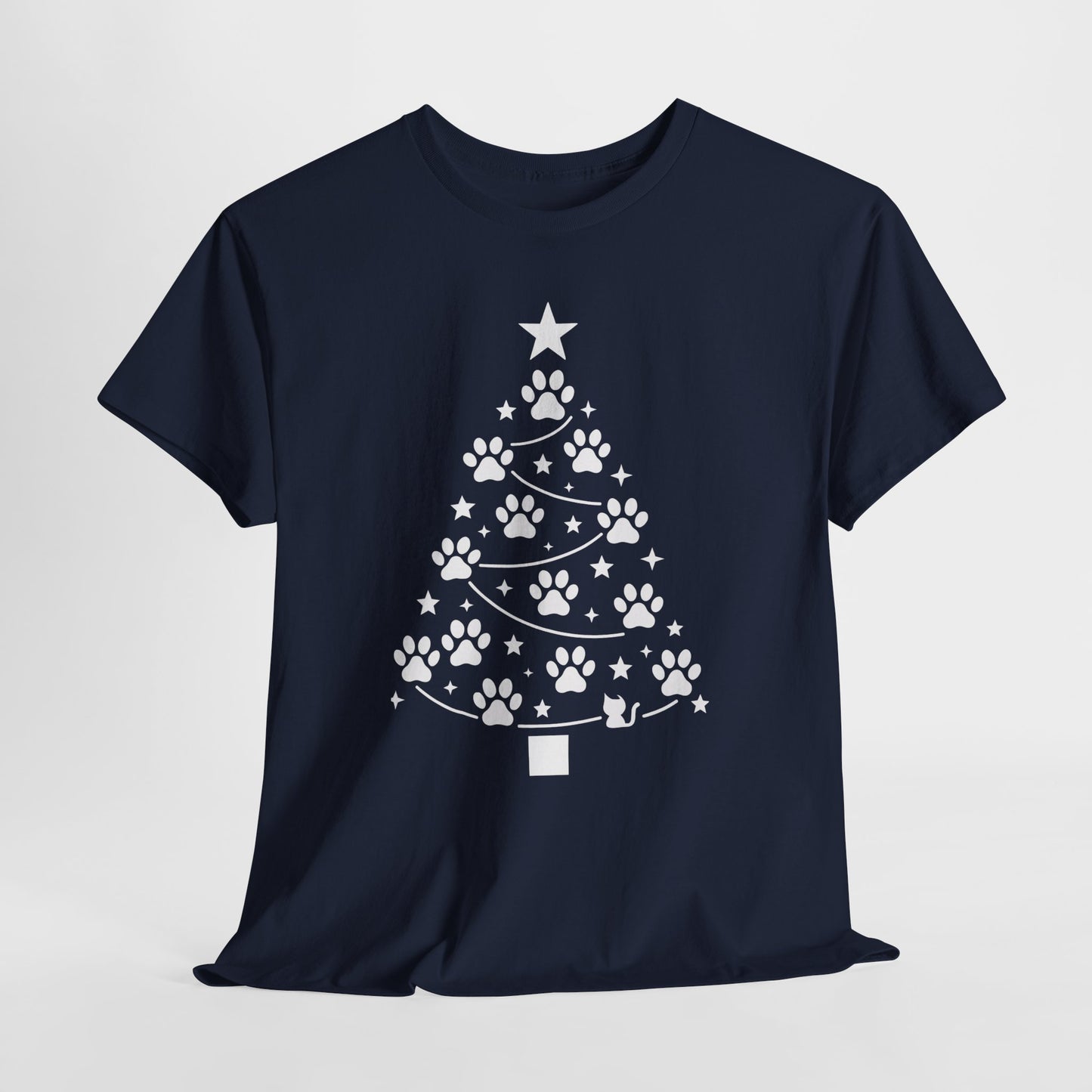 Paw Christmas Tree Women's T-Shirt, Pet Lover Holiday Tee