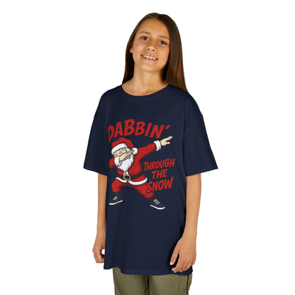 Dabbin Santa Youth Christmas T-Shirt, Funny Holiday Tee for Boys