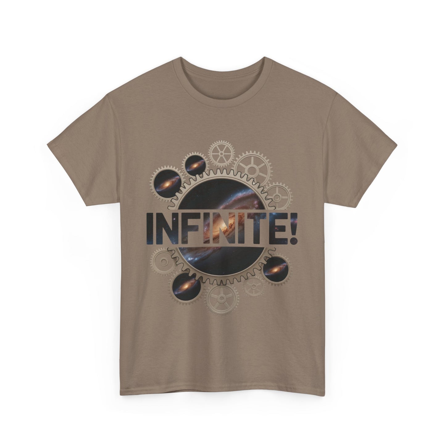 Steampunk Space Gears T-Shirt, Unisex Infinite Universe Graphic Tee, Cosmic Mechanical Design Tee for Sci-Fi & Engineering Lovers