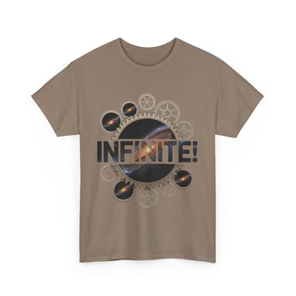 Steampunk Space Gears T-Shirt, Unisex Infinite Universe Graphic Tee, Cosmic Mechanical Design Tee for Sci-Fi & Engineering Lovers