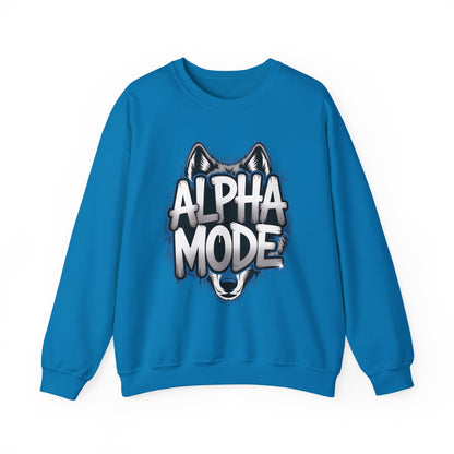 Mens Heavy Blend™ Crewneck Sweatshirt, Alpha Mode Mens Wolf Graphic Crewneck Sweatshirt