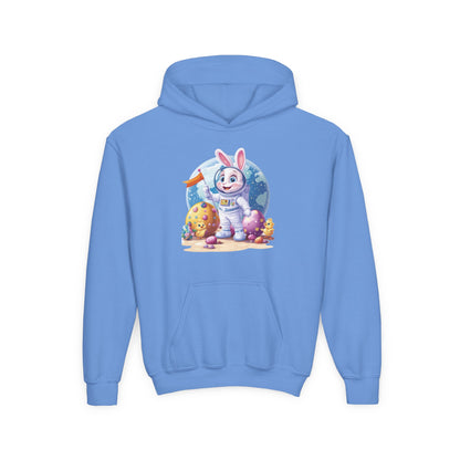 Astronaut Easter Bunny Kids Hoodie, Space Bunny Youth Sweatshirt, Cute Galaxy Easter Gift for Boys and Girls, Gift for Easter Space Lovers