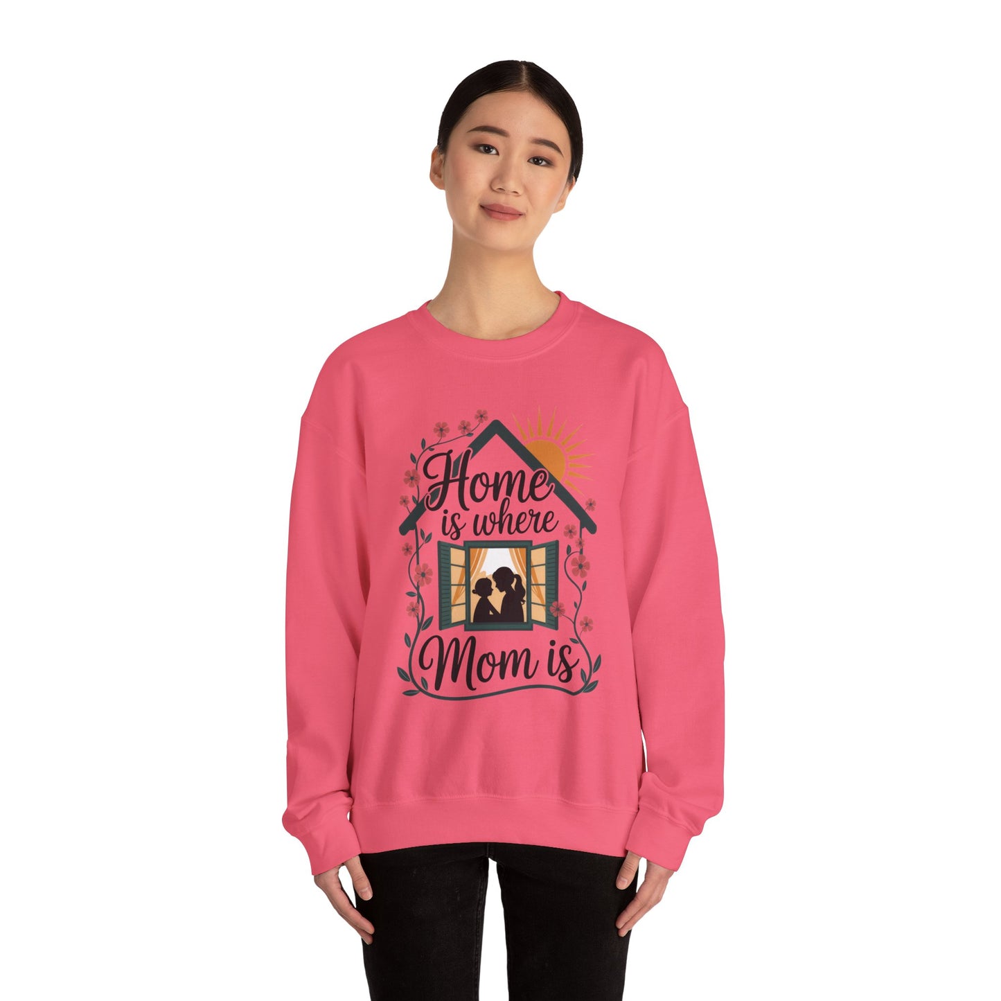 Home Is Where Mom Is Sweatshirt, Mother's Day Cotton Sweatshirt, Cute Family Gift for Mom, Sentimental Mom Gift, mother's day Gift