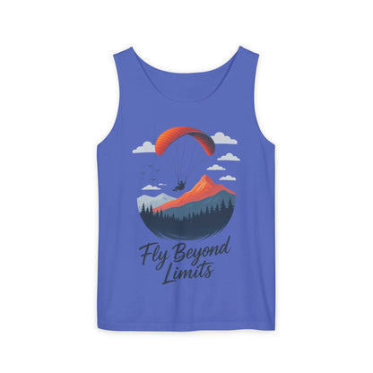 Adventure-Inspiring Fly Beyond Limits Unisex Tank Top, Summer Casual Wear, Outdoor Enthusiast Gift, Travel Apparel, Motivational Gift
