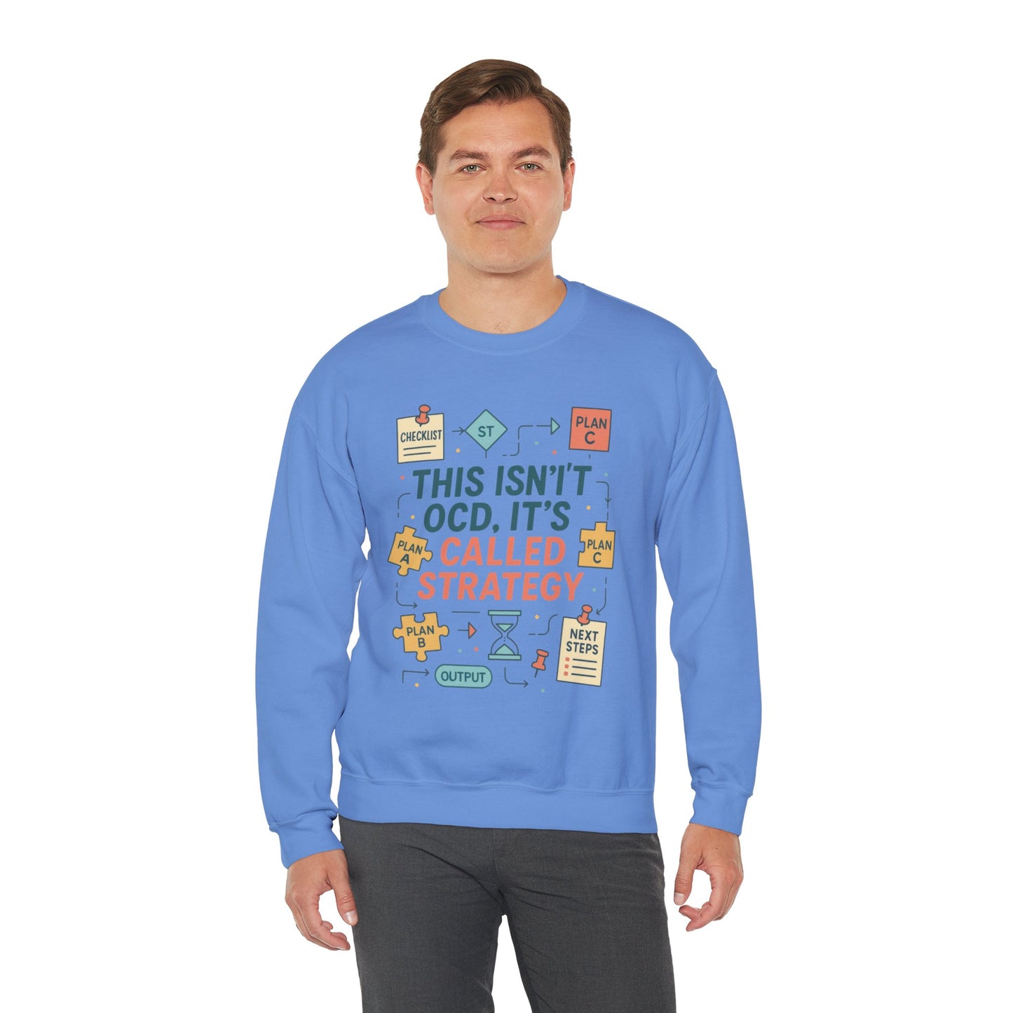 Funny Mens Strategy Sweatshirt, This Isnt OCD Its Called Strategy, Smart Planning Pullover Gift for Him, Gift for Strategists