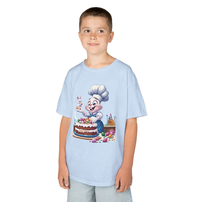 Pastry Chef Easter Bunny T-Shirt - Cute Spring Tee with Chef Bunny and Colorful Cake, Fun Holiday Gift for Kids and Bunny Lovers