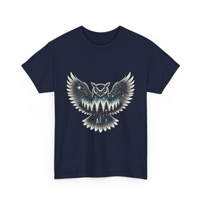 Mystical Owl Graphic Tee, Wildlife Lover Gift, Nature Shirt, Festival Wear, Boho Style, Night Bird Graphic T-Shirt