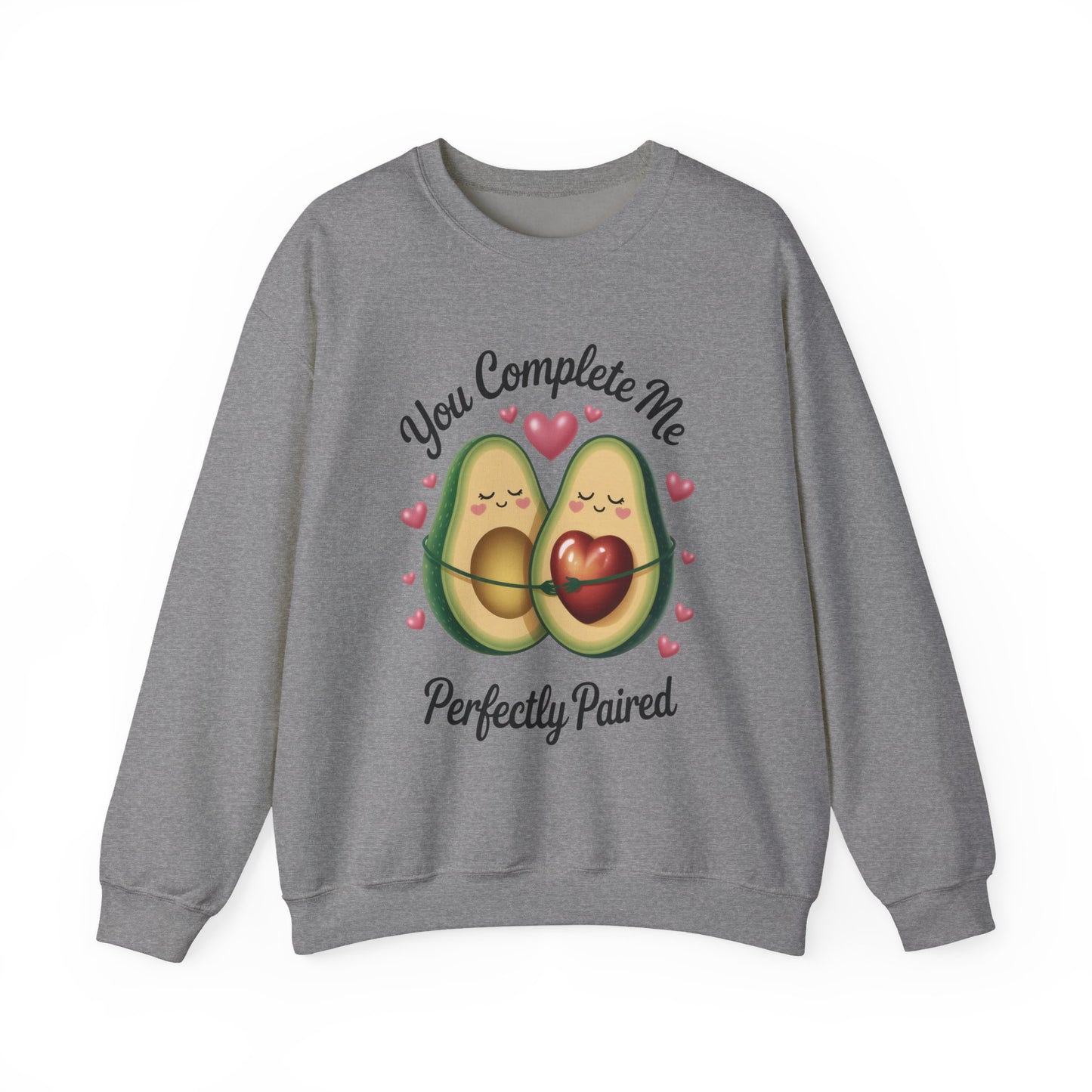Cute Avocado Love Crewneck Sweatshirt, Sweatshirt for Couples, Perfect Gift for Valentines Day, Cozy Apparel, Avocado Lover Gift