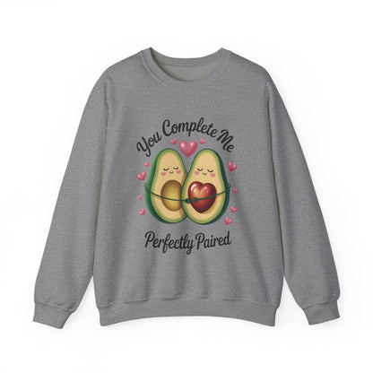 Cute Avocado Love Crewneck Sweatshirt, Sweatshirt for Couples, Perfect Gift for Valentines Day, Cozy Apparel, Avocado Lover Gift