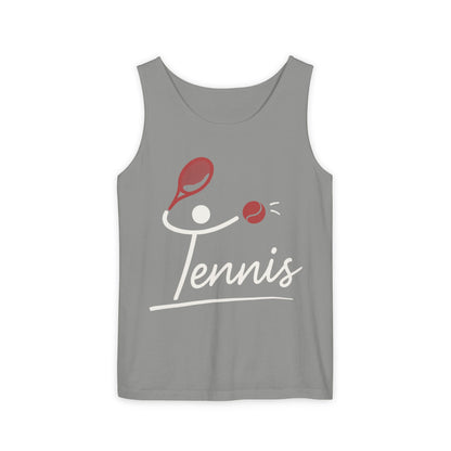 Womens Garment-Dyed Tank Top, Womens Tennis Tank Top, Cute Sports Graphic Top, Workout Gym Activewear Shirt