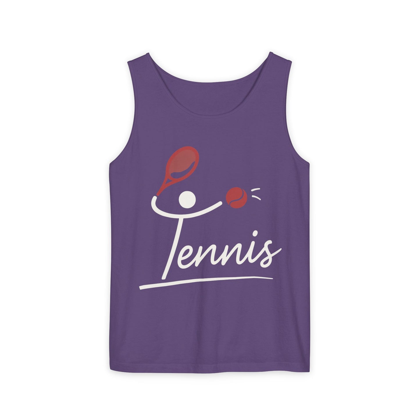 Womens Garment-Dyed Tank Top, Womens Tennis Tank Top, Cute Sports Graphic Top, Workout Gym Activewear Shirt