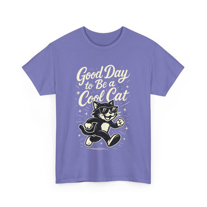 Good Day to Be a Cool Cat Womens Shirt - Funny Retro Kitty Graphic Tee for Women - Cute Cat Lover Gift, Fun T-Shirt, Unique Everyday Wear
