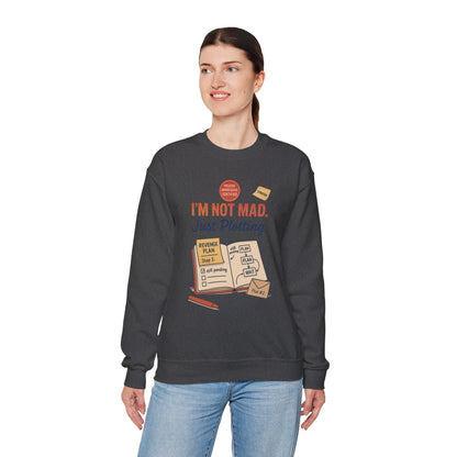Funny Women's Revenge Sweatshirt, I'm Not Mad Just Plotting, Passive Aggressive Sarcastic Crewneck for Her, Funny Plotting Sweatshirt