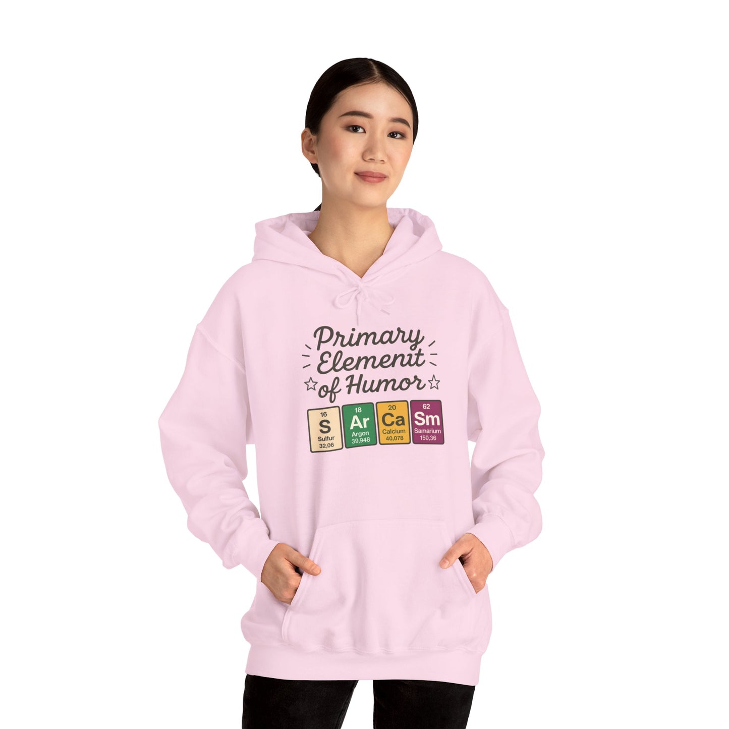 Sarcasm Hoodie for Women, Funny Chemistry Hoodie, Primary Element of Humor Science Sweatshirt, Nerdy Gift for Her