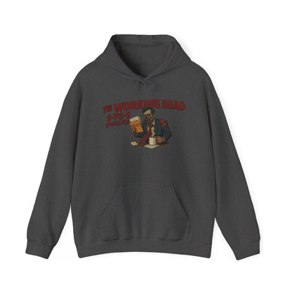 The Working Dead 9-to-5 Apocalypse Hoodie, Men's Horror Office Zombie Sweatshirt, Halloween Zombie Work Top