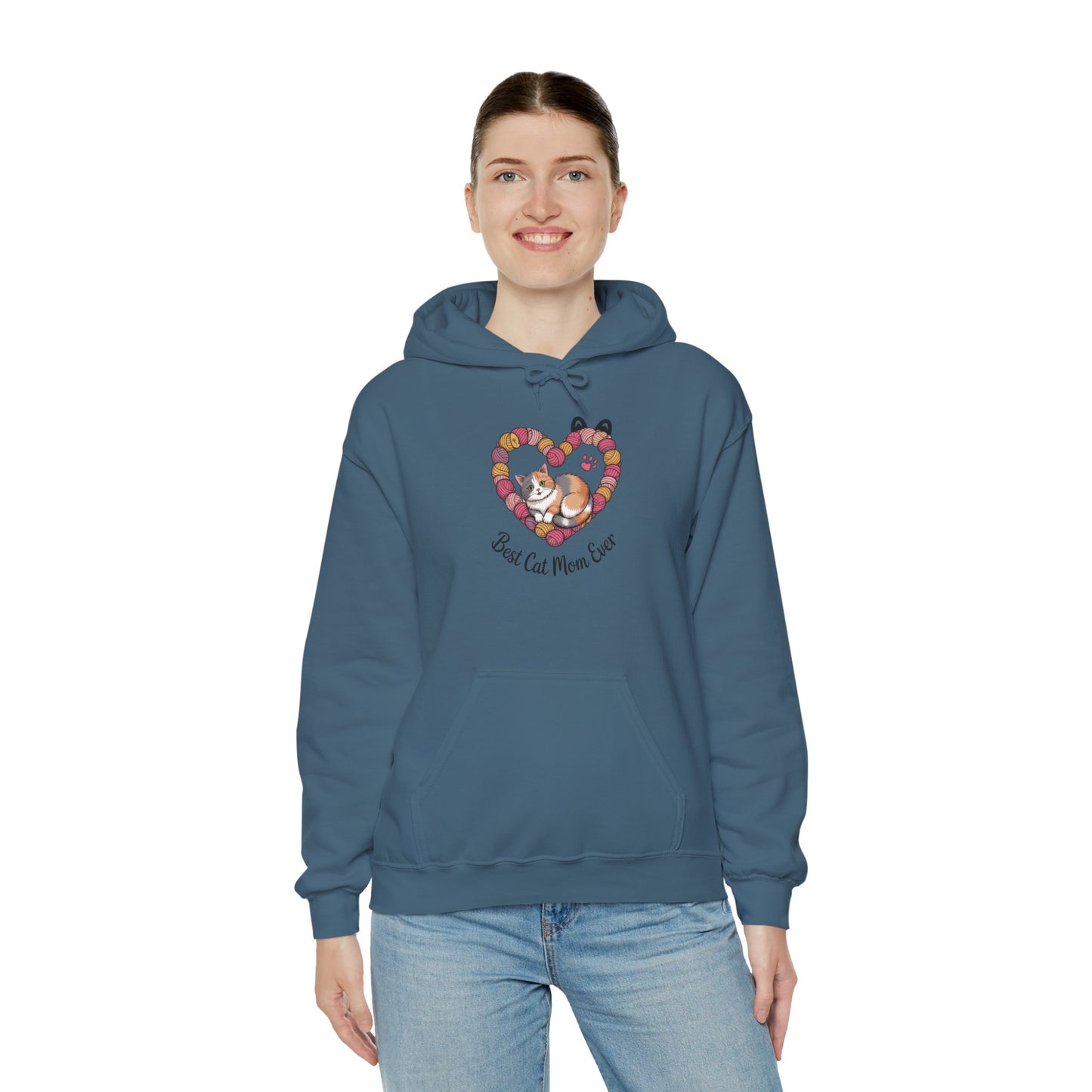 Best Cat Mom Ever Hoodie, Cozy Sweatshirt for Cat Lovers, Gift for Cat Moms, Feline Themed Apparel, Pet Lover Hoodie, Mother's Day Gift