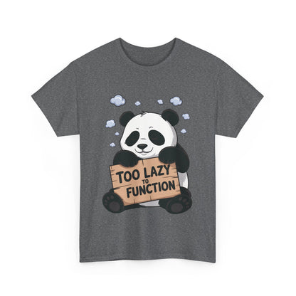 Too Lazy to Function Panda Tee, Unisex Cotton T-Shirt, Funny Shirt, Casual Wear, Gift for Sloth Lovers, Relaxed Vibe