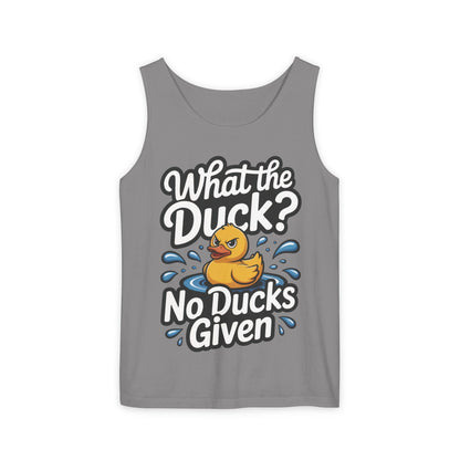 Funny Duck Tank Top for Summer - No Ducks Given Tee - What The Duck Mens T-Shirt - Sarcastic Rubber Duck Graphic, Humor Gift For Him