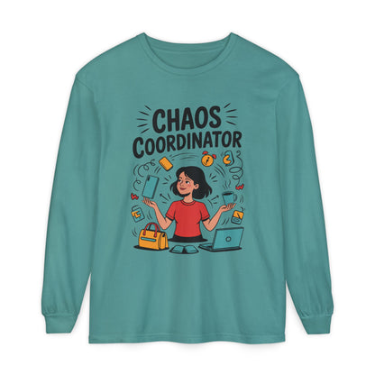 Chaos Coordinator Women's Long Sleeve, Mom Life Graphic Long Sleeve, Gift for Busy Moms, Multitasking Mom Gift, Cute Mother's Day Gift