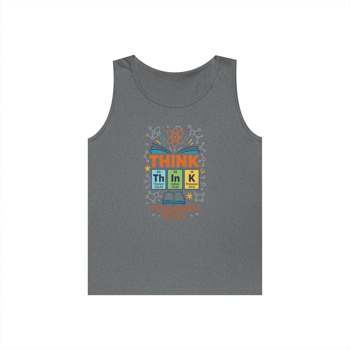 Think Tank Top for Men, Nerdy Chemistry Shirt, Periodic Table Funny Science Tank, Geeky STEM Gift for Him, Science Lovers Gift