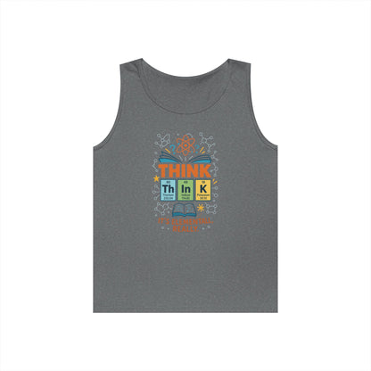 Think Tank Top for Men, Nerdy Chemistry Shirt, Periodic Table Funny Science Tank, Geeky STEM Gift for Him, Science Lovers Gift