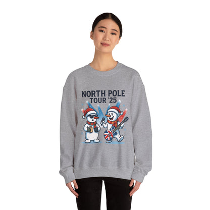 North Pole Tour 25 Women's Christmas Sweatshirt, Funny Rock Holiday Jumper