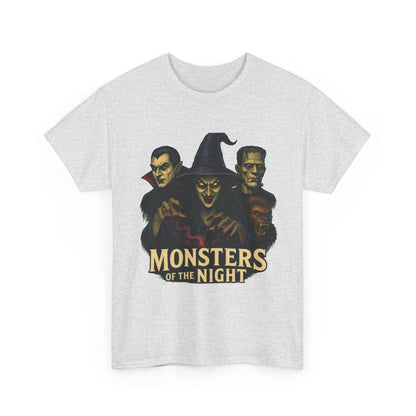 Monsters of the Night Women's T-Shirt, Classic Horror Witch, Vampire, Frankenstein Halloween Tee
